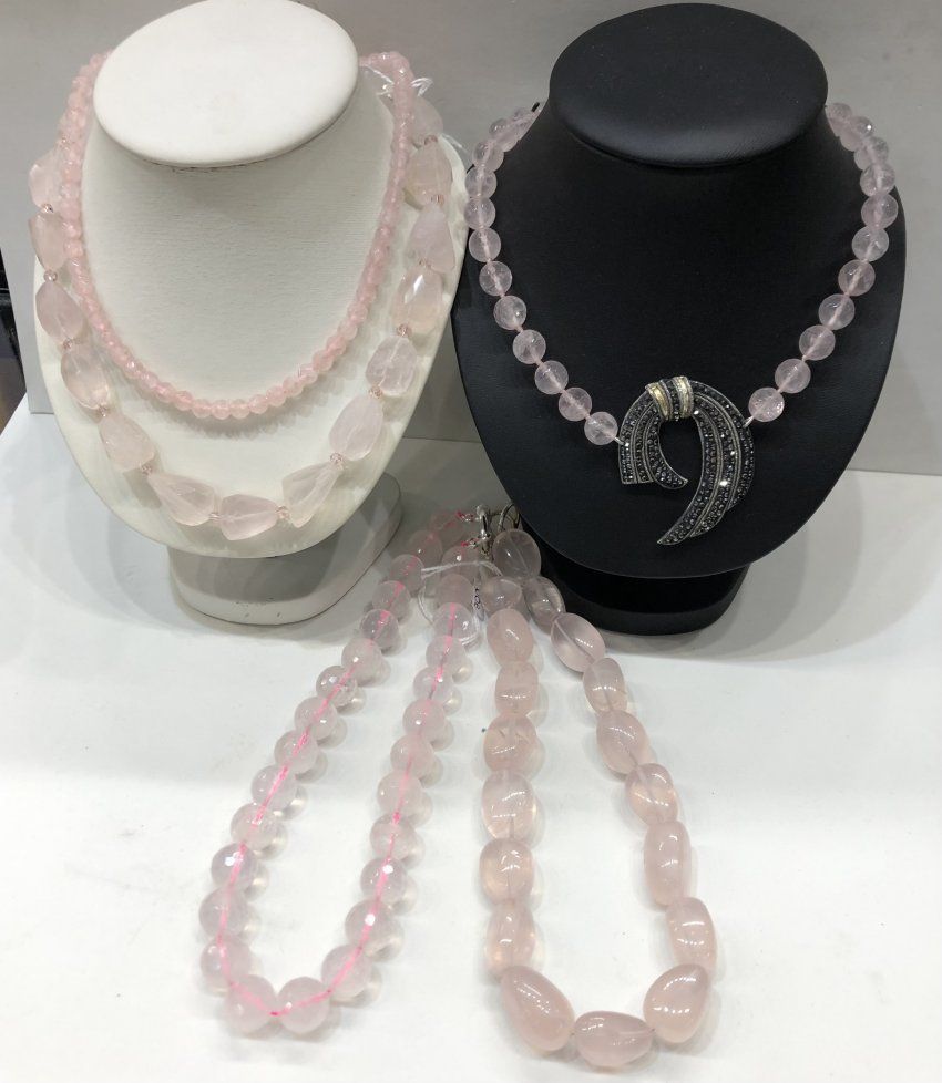 collar cuarzo rosa